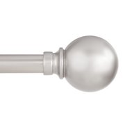 Kenney Mfg Mercer Brushed Nickel Silver Ball Curtain Rod 66 in. L X 120 in. L KN80103